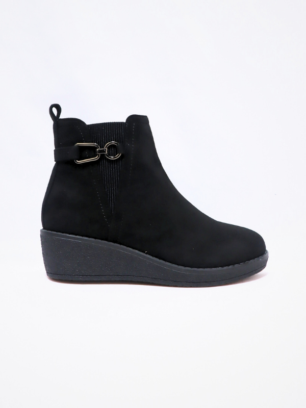Botines cuña negro - mujer