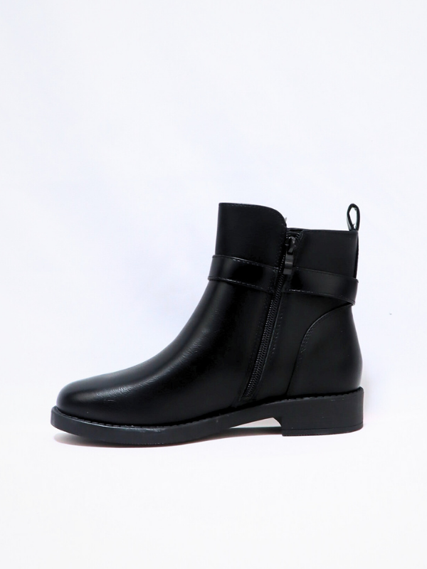 Botines bajos con hebilla negro - mujer