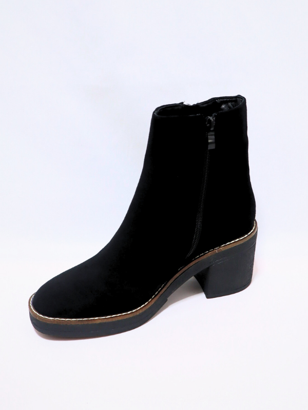 Botines tacón bajos negro - mujer