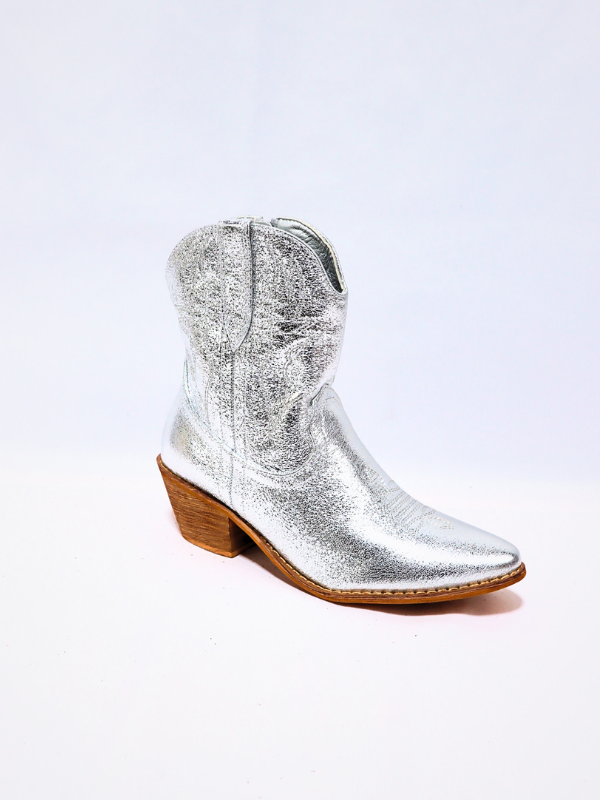 Botin cowboy - plateado