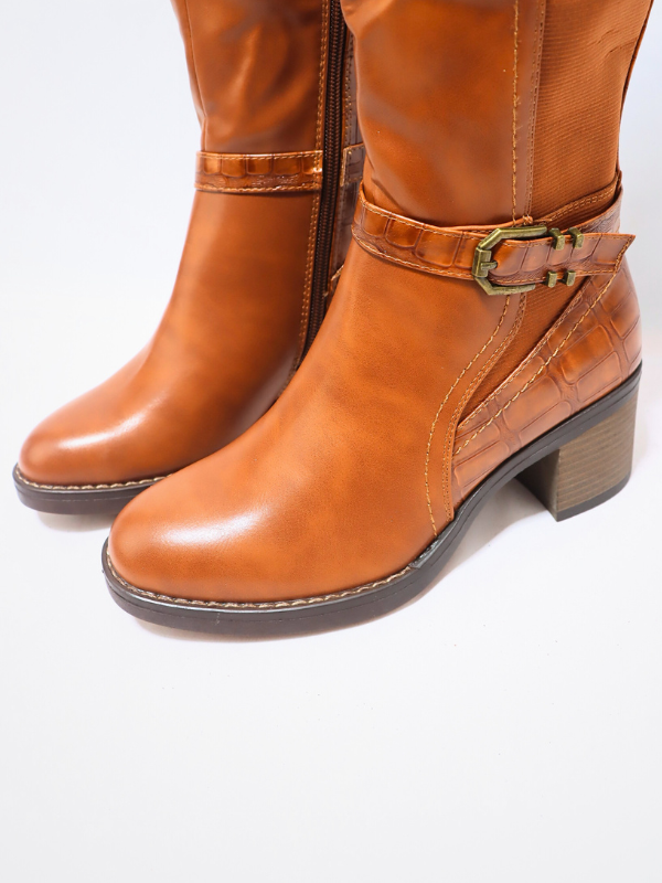 Bota caña ancha - camel