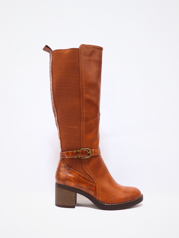 Bota caña ancha - camel