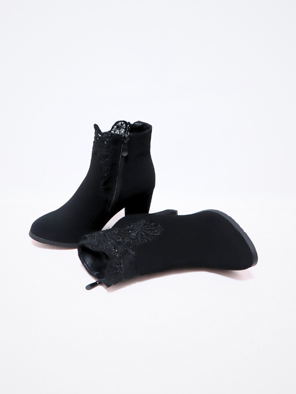 Botín tacón ancho - encaje