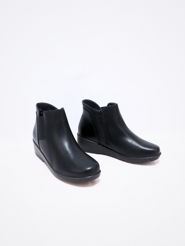 Botin cuña bajos - negro 2