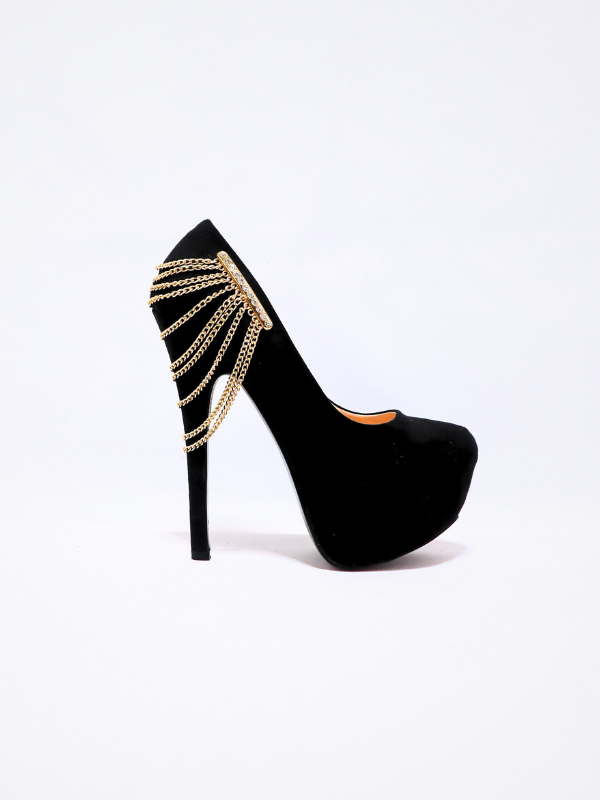 Zapato tacón con cadenas -...