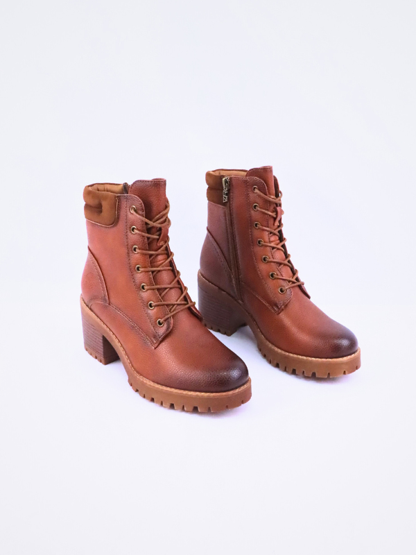 Botín color cuero - mujer