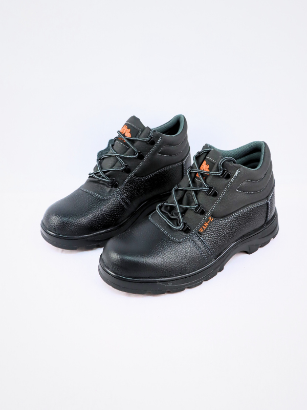 Botin de piel seguridad - negro