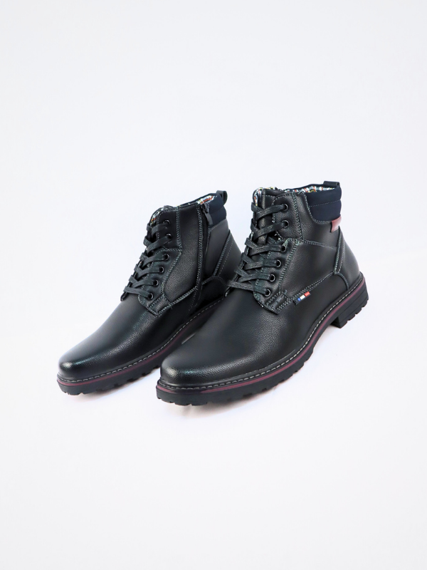 Botin con cremallera negro - hombre