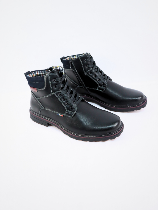 Botin con cremallera negro - hombre