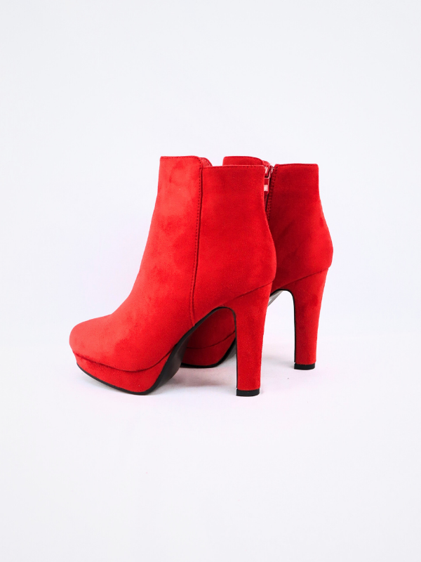 Botin con tacon - rojo