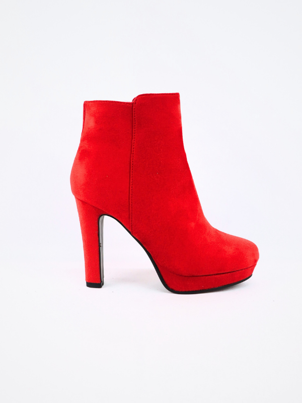 Botin con tacon - rojo