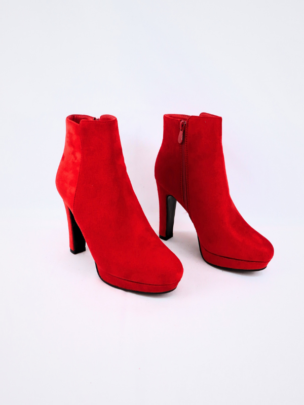 Botin con tacon - rojo