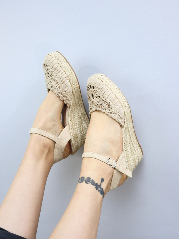 Sandalias espartos cuña con...