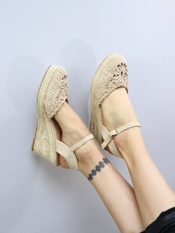 Sandalias espartos cuña con...