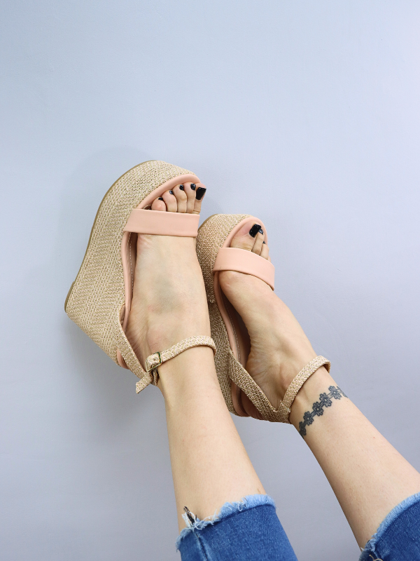 Sandalias espartos cuña alta con...