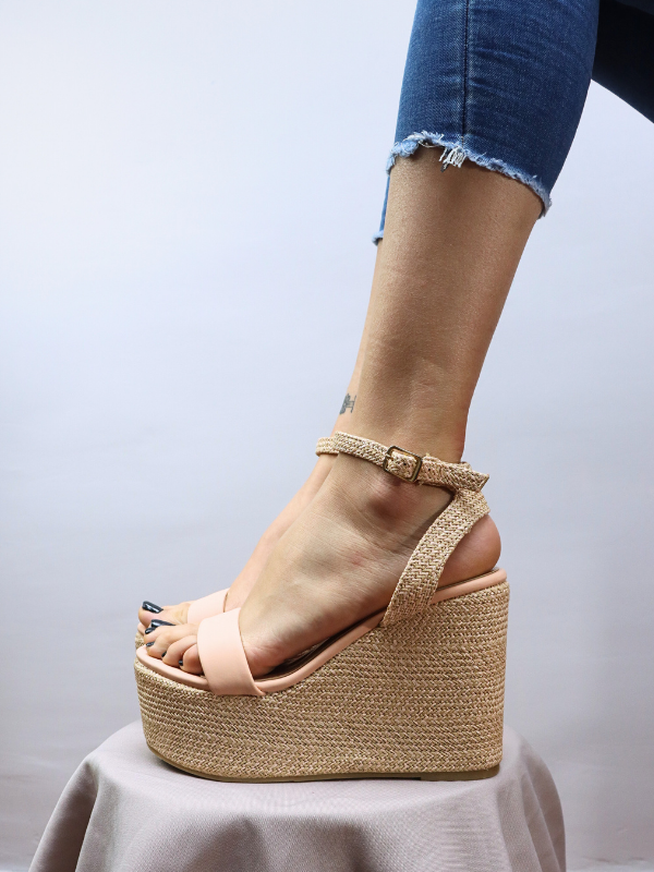 Sandalias espartos cuña alta con...