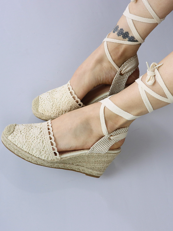 Sandalias  tiras espartos cuña con...