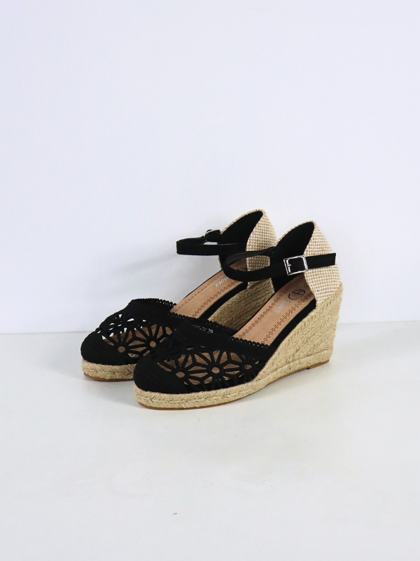 Wedge sandal - black