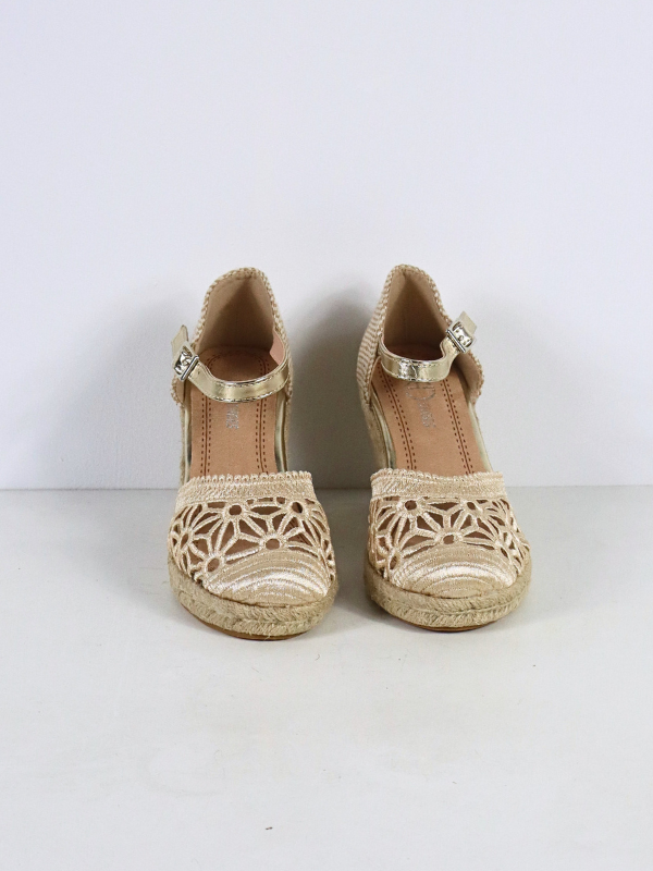 Sandalia cuña - dorado