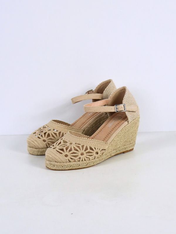 Sandalia cuña - beige