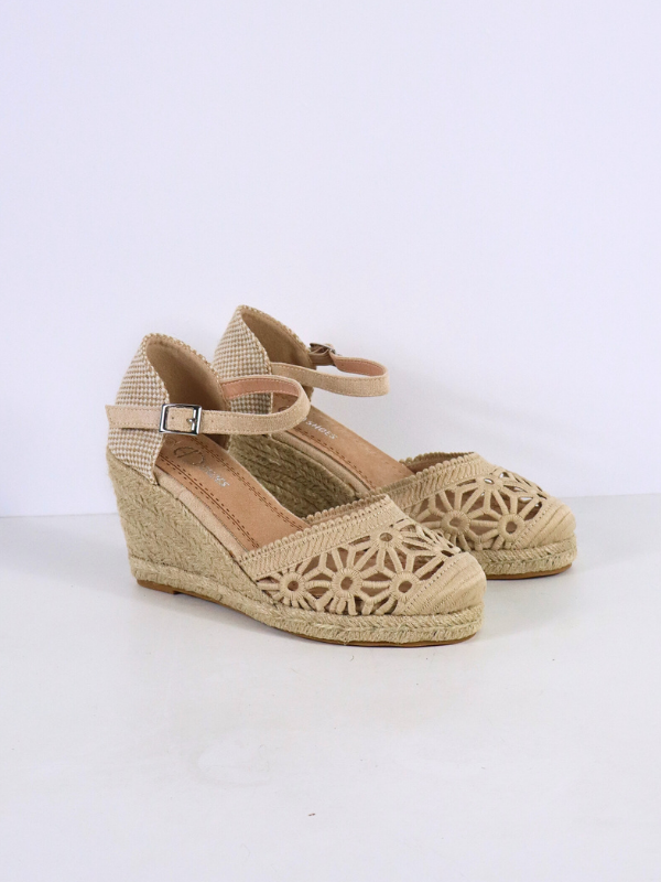 Sandalia cuña - beige