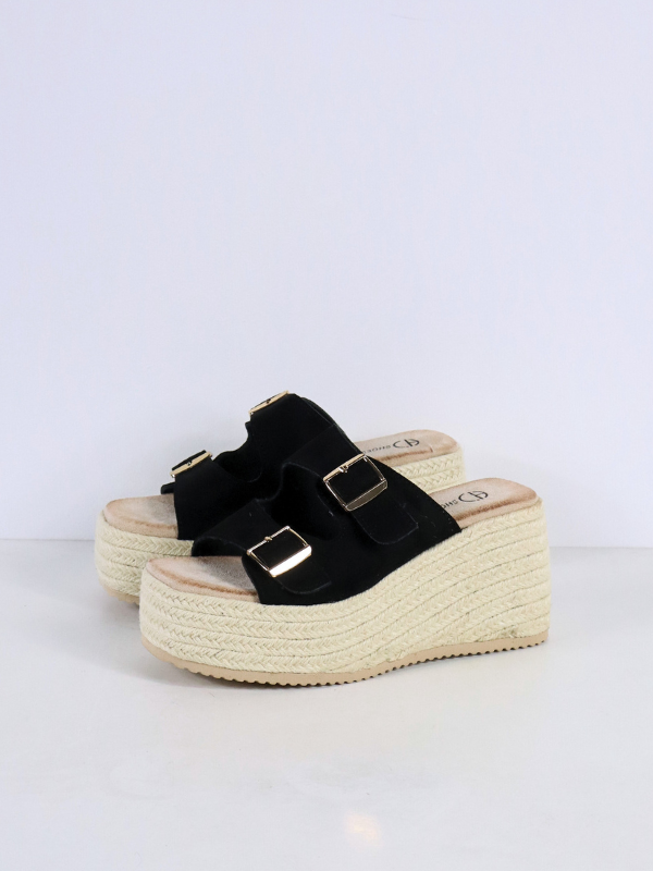 Esparto sandal - black