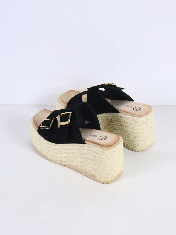 Esparto sandal - black