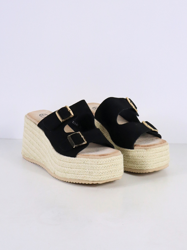 Esparto sandal - black