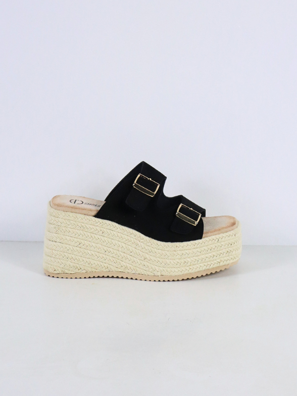 Esparto sandal - black