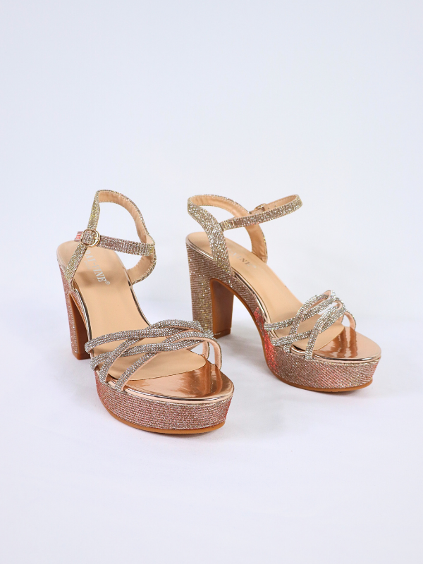 Sandalias de tacón grueso, tiras...