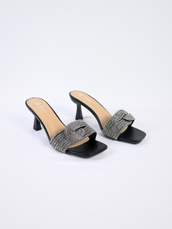 Sandalias cruzado con tacon -mujer-