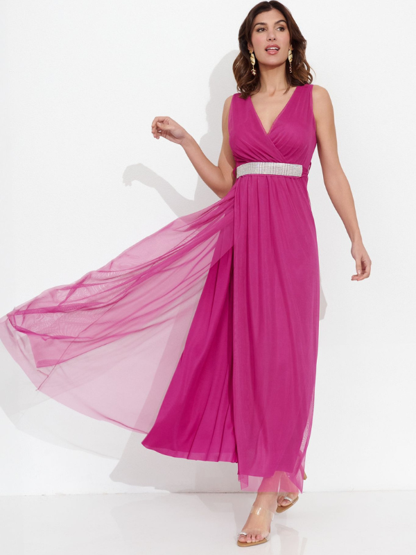 v neckline party dress