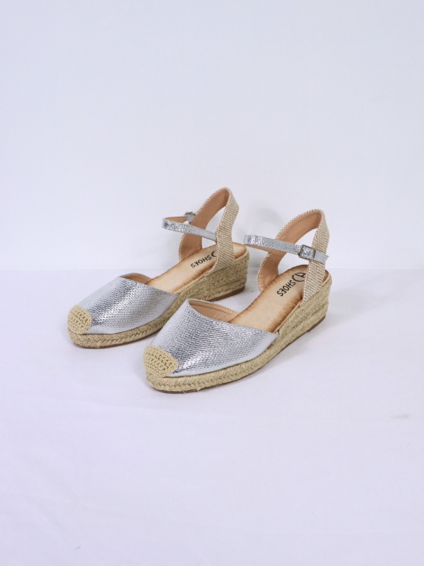 Alpargata  metalizada- cuña - mujer