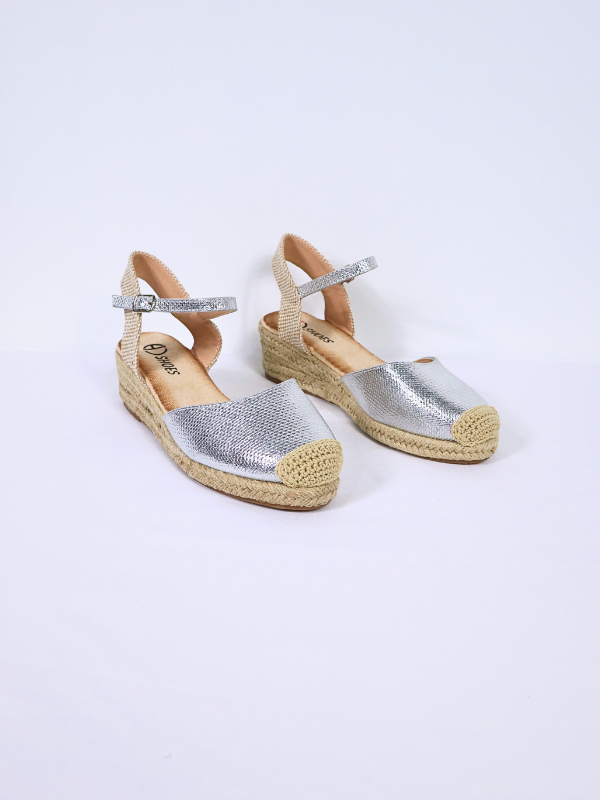 Alpargata  metalizada- cuña - mujer
