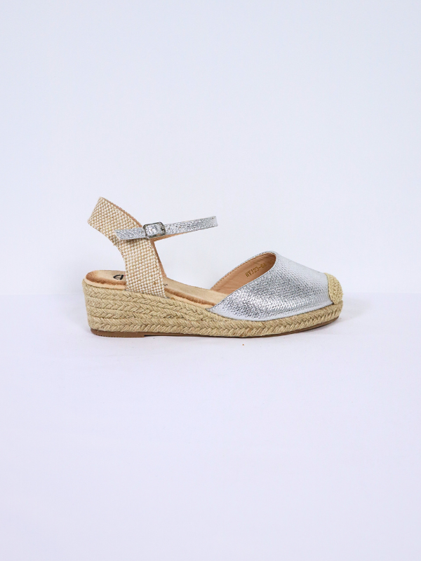Alpargata  metalizada- cuña - mujer