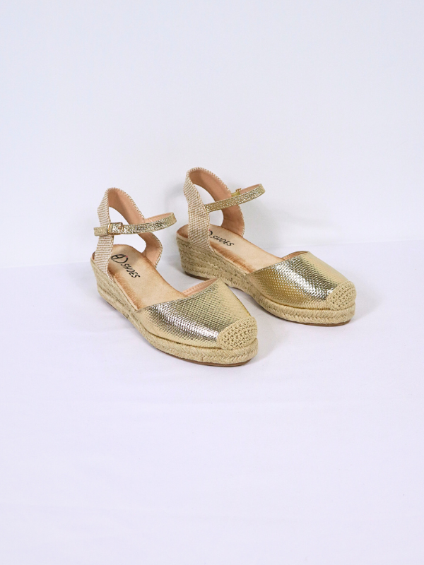 Alpargata  metalizada- cuña - mujer