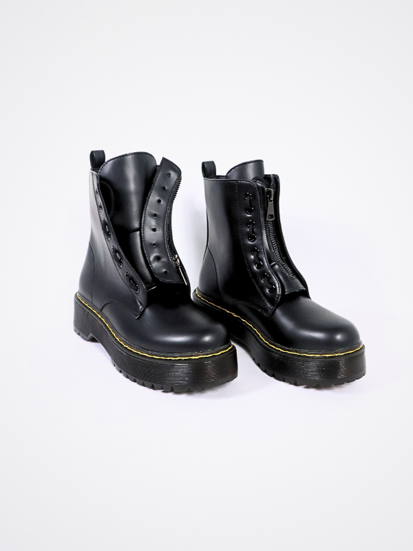 Botines con cremallera y cordón -mujer-