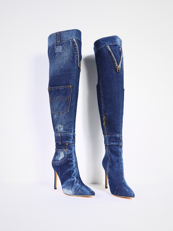 botas vaquero alta con tacón