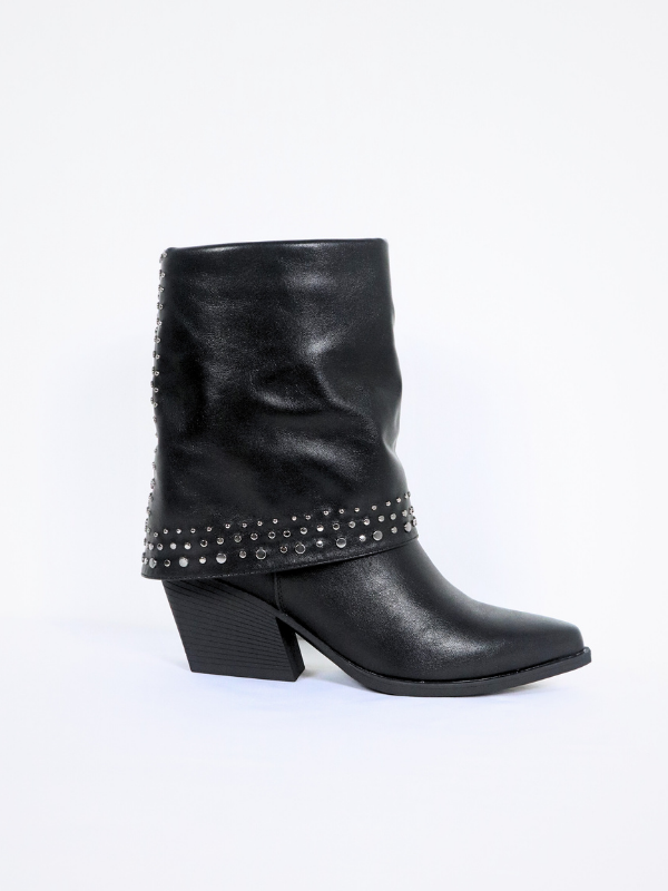 Studded ankle boots - black
