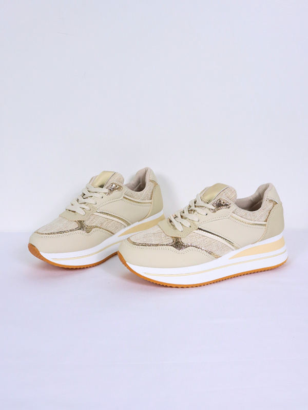 Zapatillas con plataforma - beige