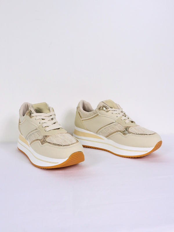 Zapatillas con plataforma - beige