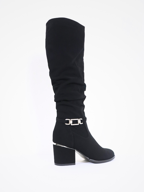 High boots with low heels