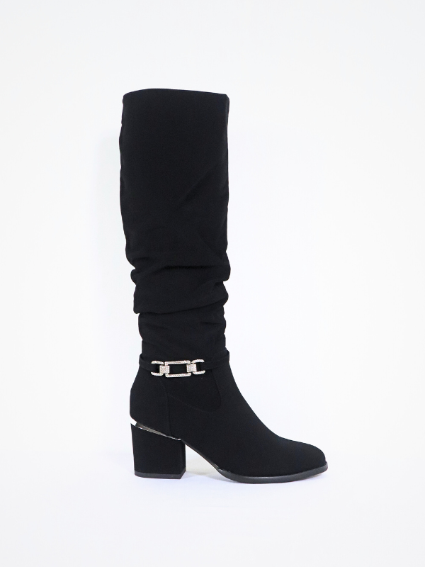 High boots with low heels