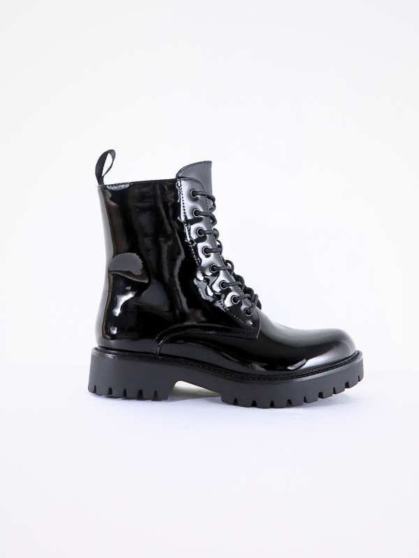 Black patent boots