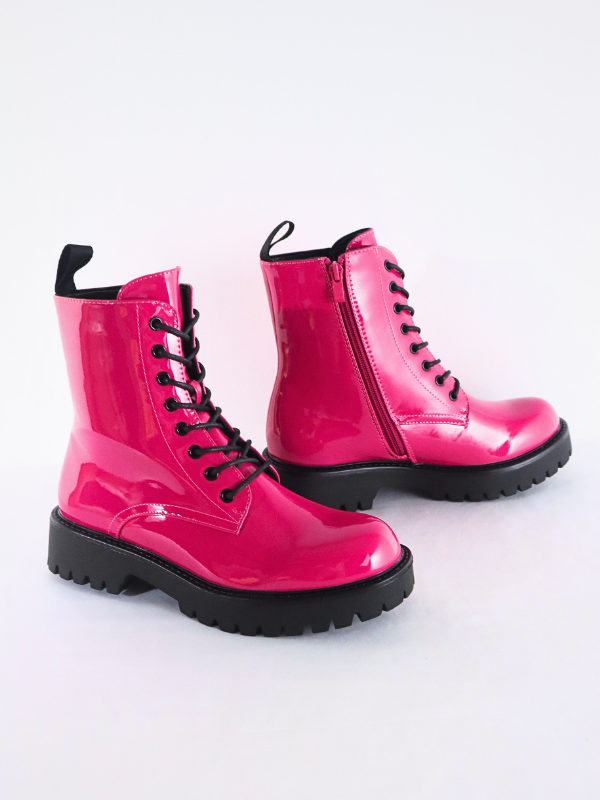 Pink patent boots 2
